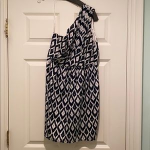 Ikat printed Shoshanna Dress one shoulder
